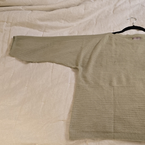 Chico's Green Boxy Ribbed Sweatshirt Tunic - Picture 9 of 12